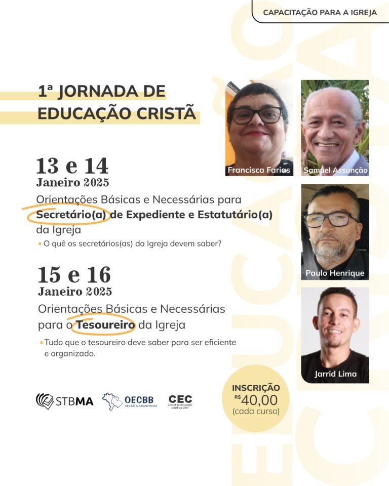 1ª Jornada de Educação Cristã | Capacitação para a Igreja